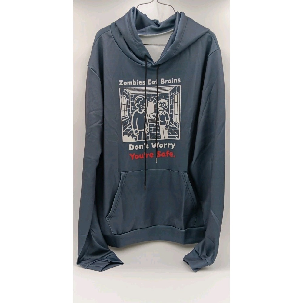 Zombie Shirt Zombies Hoodie Sweatshirt Zombies Eat Brains 2XL Unisex